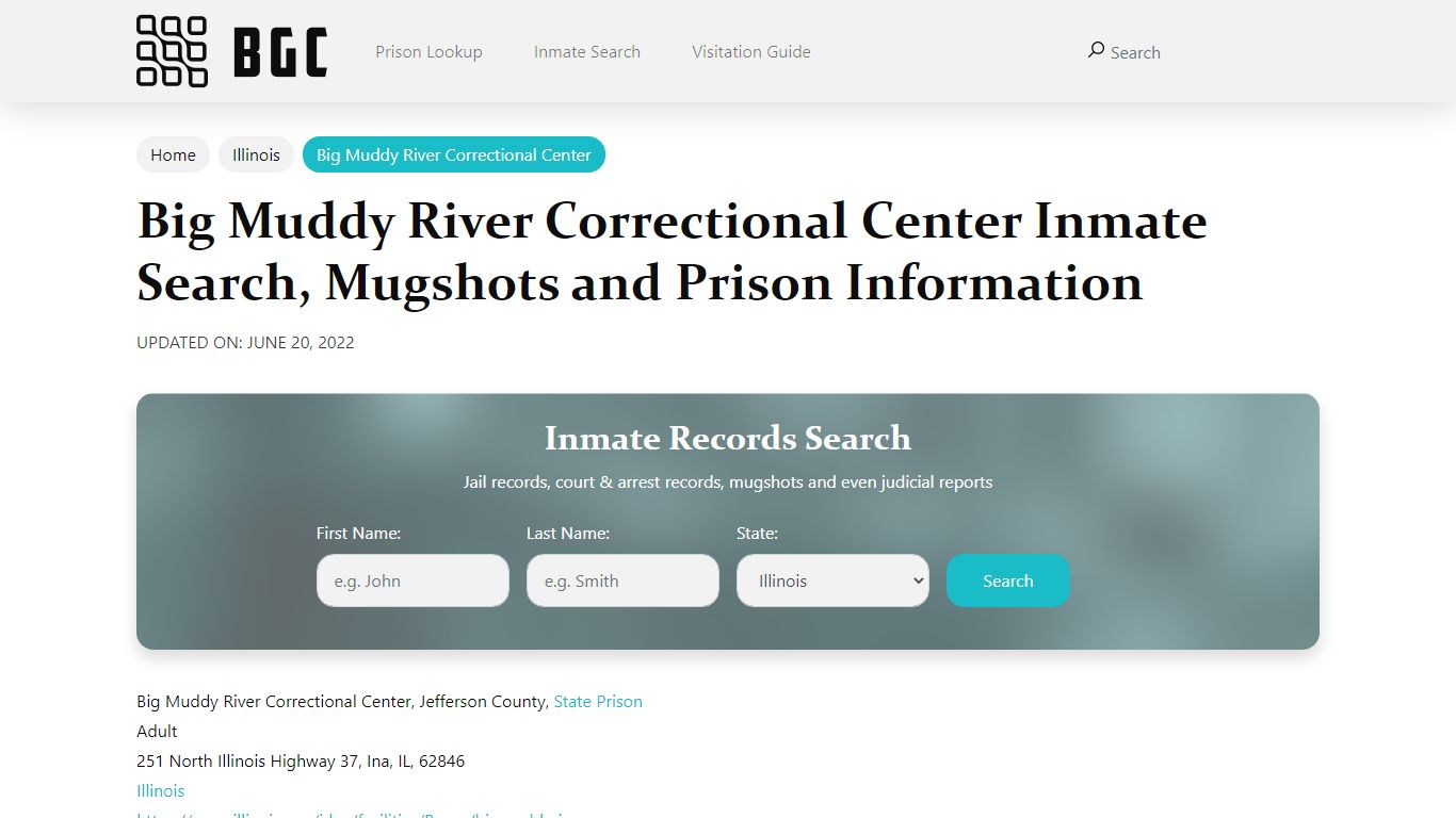 Big Muddy River Correctional Center Inmate Search, Mugshots ...