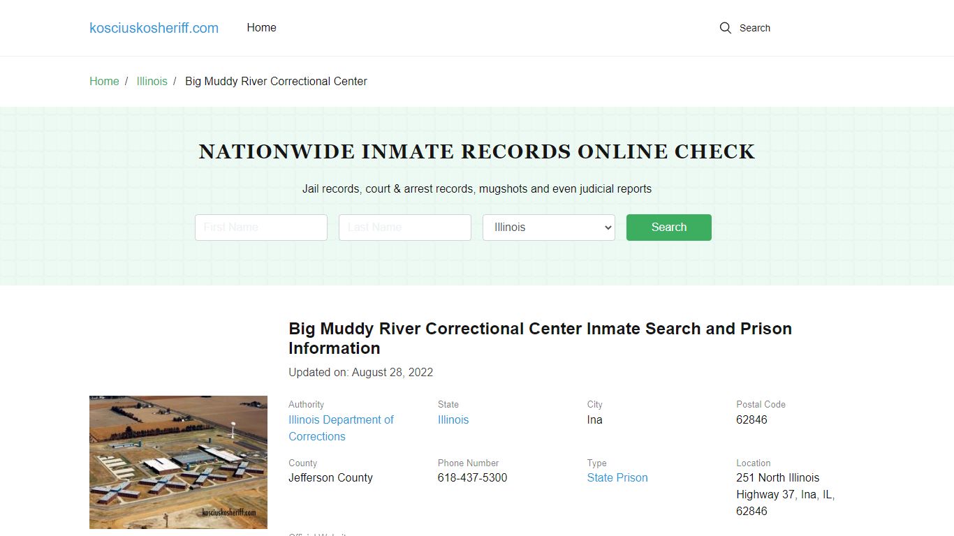 Big Muddy River Correctional Center Inmate Search, Visitation, Phone no ...